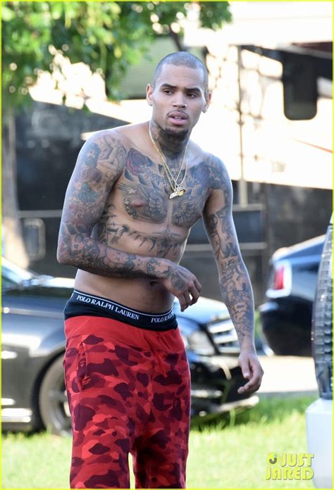 Chris Brown Goes Shirtless For New Music Video Shoot Photo