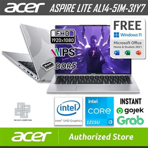 Jual Acer Aspire Lite Al M Y Core I U Ram Gb Ssd Gb