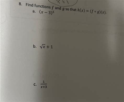 Solved Find Functions F ﻿and G ﻿so That