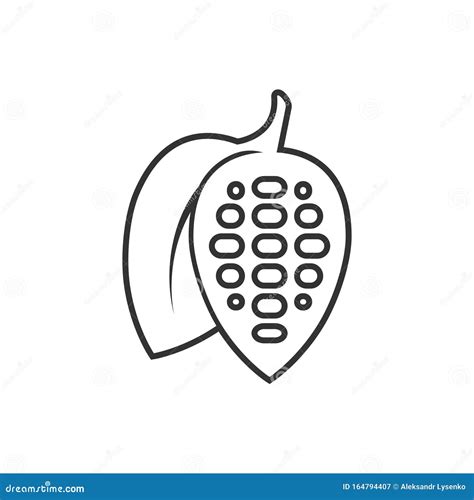 Cocoa Bean Icon in Flat Style. Chocolate Cream Vector Illustration on ...