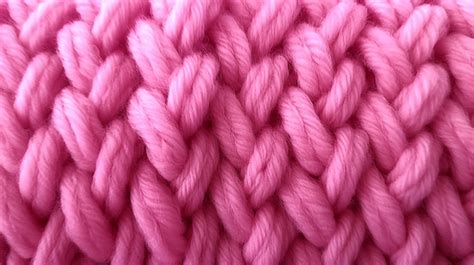 Close Up Of Pink Wool Sweater Texture On A Knitted Jersey Background