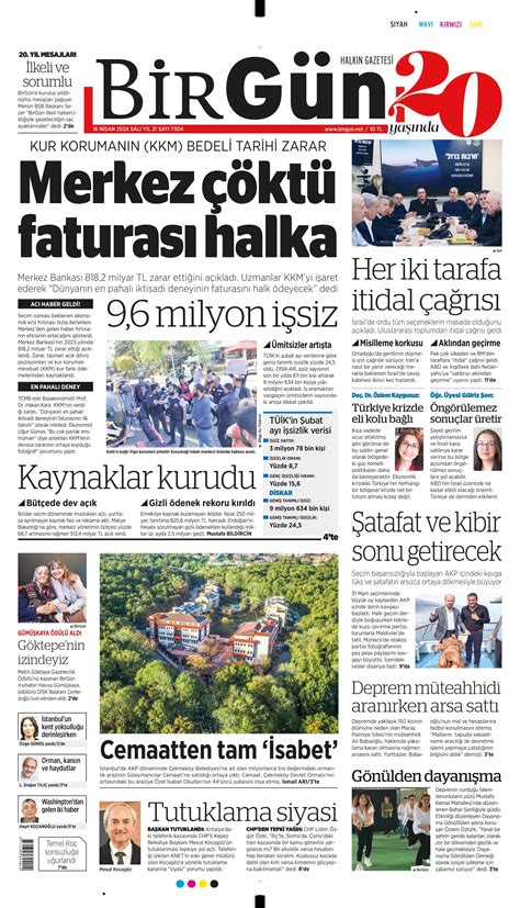 Birg N Gazetesi Nisan Sal G N Man Eti