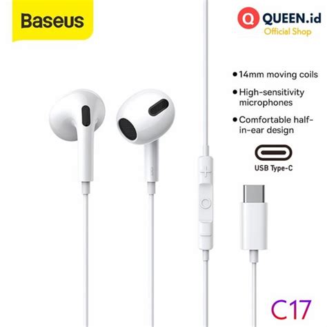 Jual Baseus Encok C17 Headset Earphone Wired With Mic Usb TYPE C