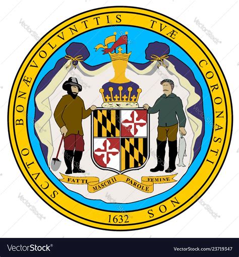 Maryland state seal Royalty Free Vector Image - VectorStock