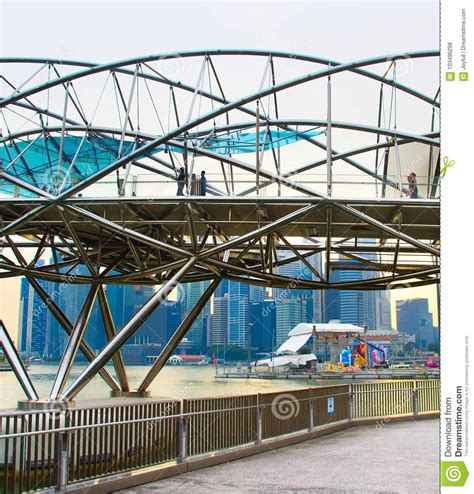 Helix Bridge, Singapore editorial stock photo. Image of attraction ...