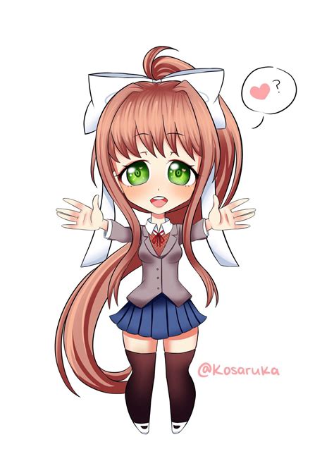 Chibi Monika Wants A Hug 💚💚💚 By Drlaroo On Deviantart Rddlc