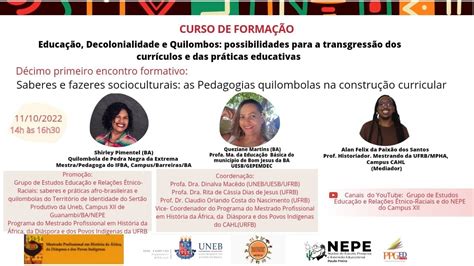 Saberes E Fazeres Socioculturais As Pedagogias Quilombolas Na