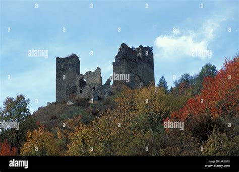 Castle ruins in Engadin Switzerland Stock Photo - Alamy