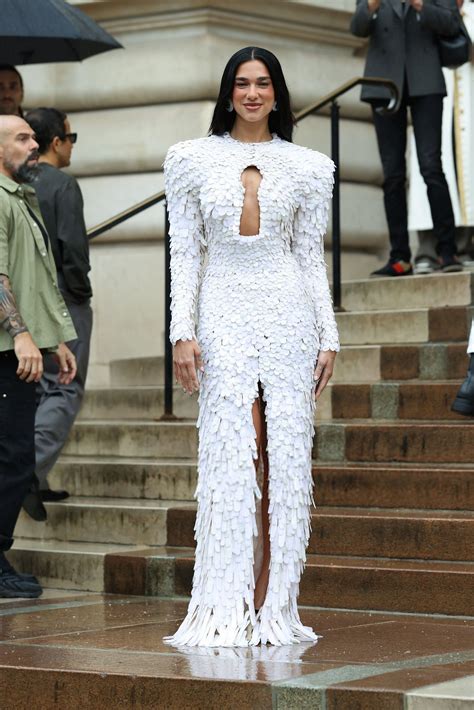Dua Lipa White Gown Paris Fashion Week Hot Celebs Home