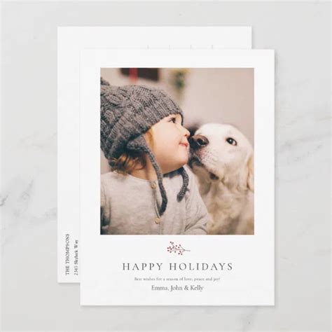 Personalized Photo Holiday Postcard Template | Zazzle