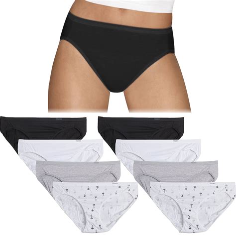 Pairs Hanes Pure Comfort Bikini Briefs Cotton Panties Women Tagless