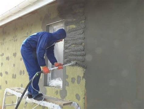 Штукатурка фасада машинным способом на наружных стенах