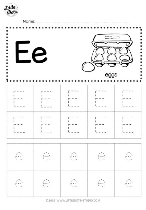 Traceable Letter E Worksheets