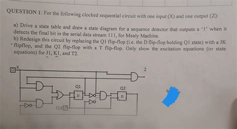 Solved Question 1 For The Following Clocked Sequential