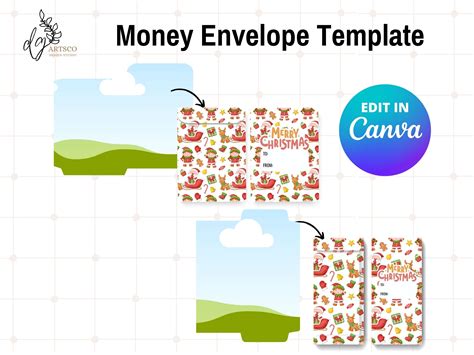 Canva Editable Money Envelope Template Cash Envelope Template For