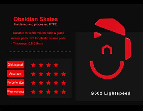 Obsidian mouse skates for Logitech G502 Lightspeed – X-raypad