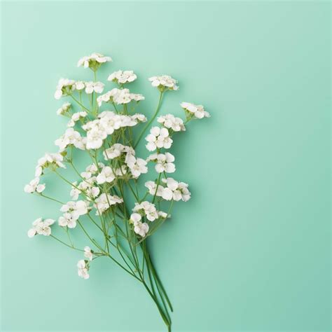 Premium AI Image | Flowers composition Gypsophila flowers on pastel ...