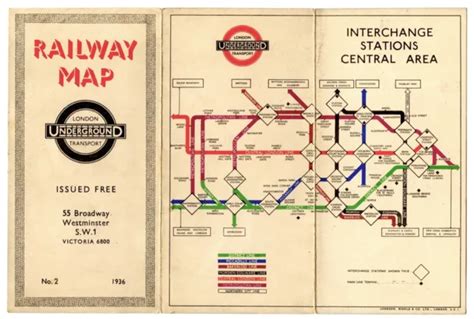 Original London Underground Railways Tube Map Harry Beck No Eur