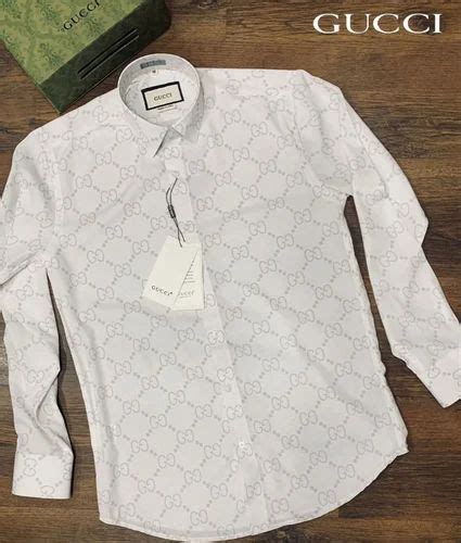 Printed Premium Cotton Gucci Formal Shirts For Men Full Sleeves At Rs