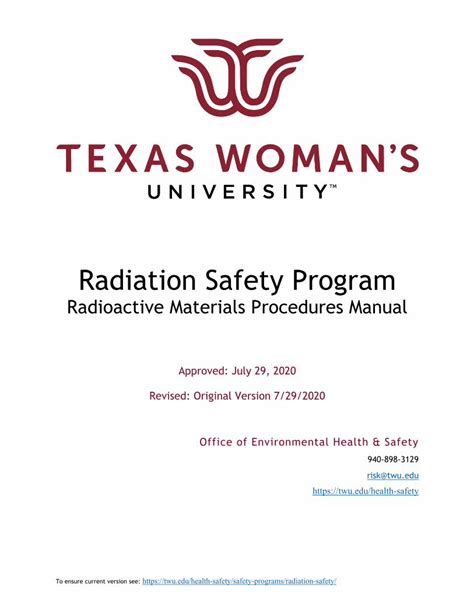 Pdf Radiation Safety Manual Radioactive Materials Procedures