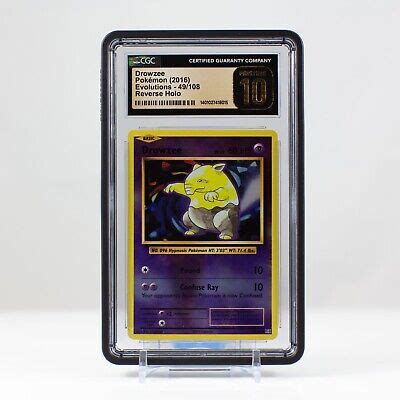 Pokémon Drowzee Reverse Holo 49 108 XY Evolutions CGC 10 PRISTINE