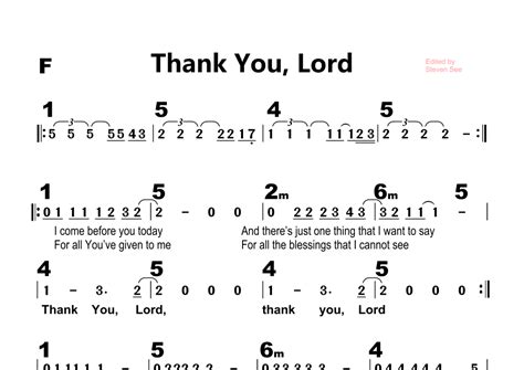 Thank You Lord Arr Don Moen By Don Moen Sheet Music For Lead Sheet