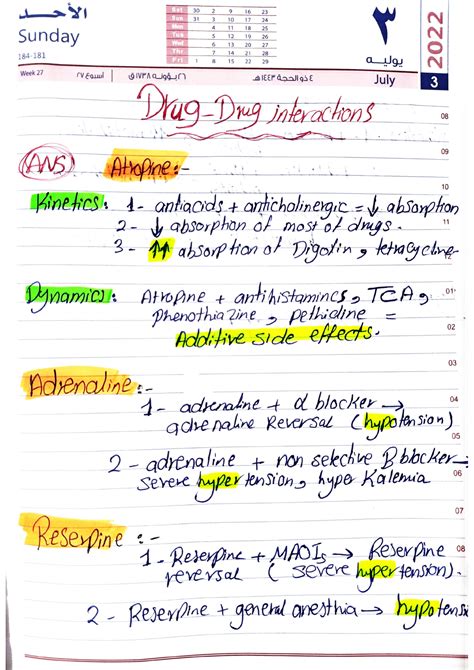 Interactions Pharmacology Studocu