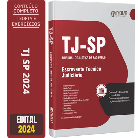 Apostila TJ SP 2024 Escrevente Técnico Judiciário Solução Cursos e