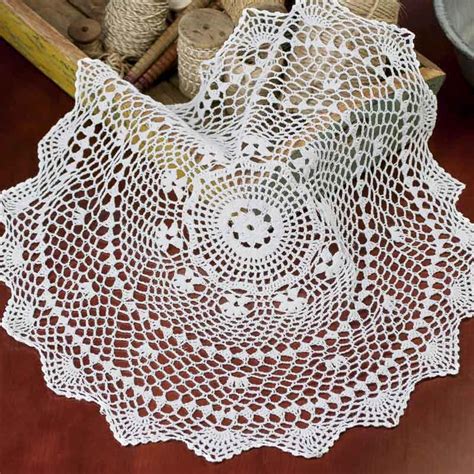 White Round Crocheted Doily Crochet And Lace Doilies Home Decor