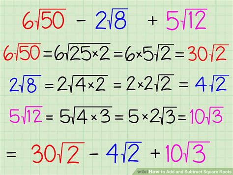 Adding And Subtracting Square Roots