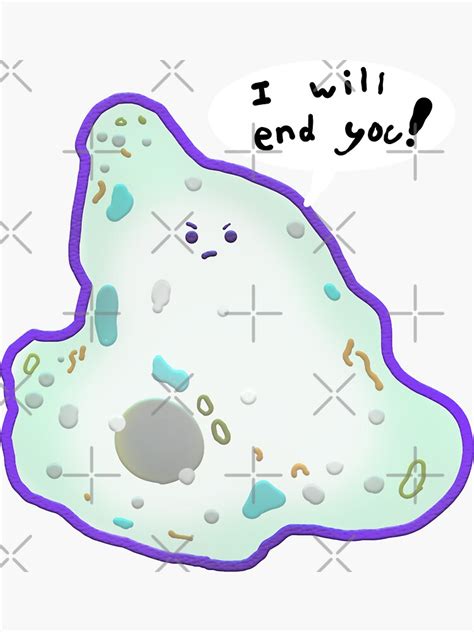 Angry Amoeba Sticker For Sale By Jbethune Redbubble