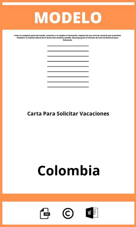 Modelo De Carta Para Solicitar Vacaciones En Colombia 102608 Hot Sex