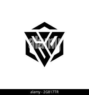 OG Logo Monogram With Triangle And Hexagon Modern Design Template