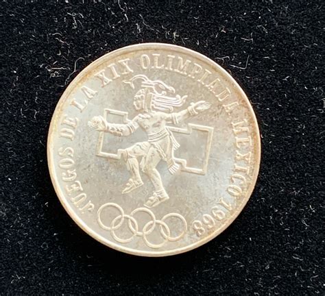 Mexico Silver Pesos Olympics Au Bright Shiny Coin Property Room