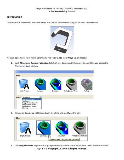 PDF Ansys Workbench Tutorial 1 Rice University Title Microsoft