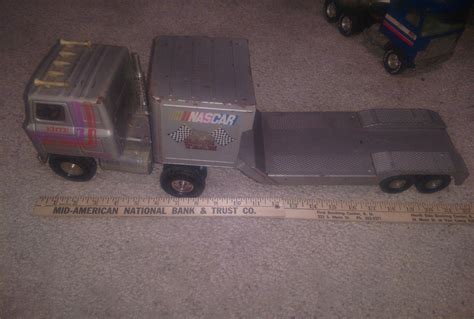 Vintage ERTL steel NASCAR semi truck and trailer | #1912446094