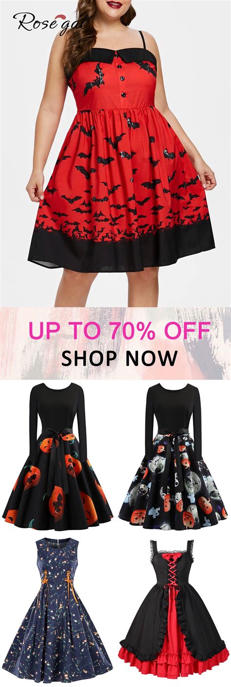 Stylish Plus Size Vintage Halloween Dress By Rosegal