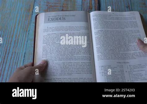 Book Of Exodus Of The Holy Bible The Second Book Of Moses Stock Video