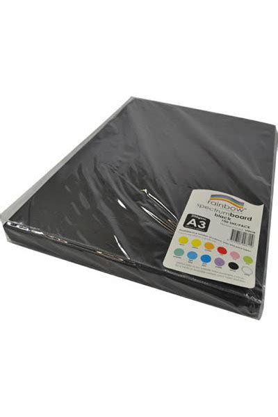 Rainbow Cardboard A3 Spectrum 200gsm Black Pack Of 100 Rai Spba3b