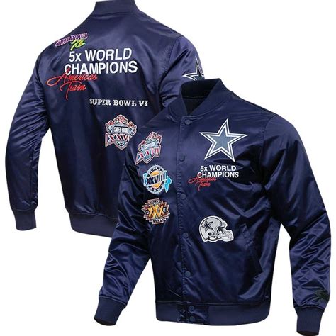 Pro Standard Navy Dallas Cowboys Championship Satin Full Snap Varsity