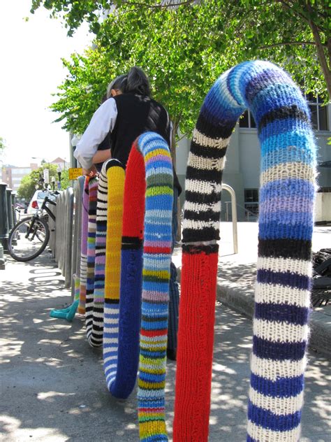 Yarnbombing The Berkeley Public Library Yarn Bombing Yarn Knitting