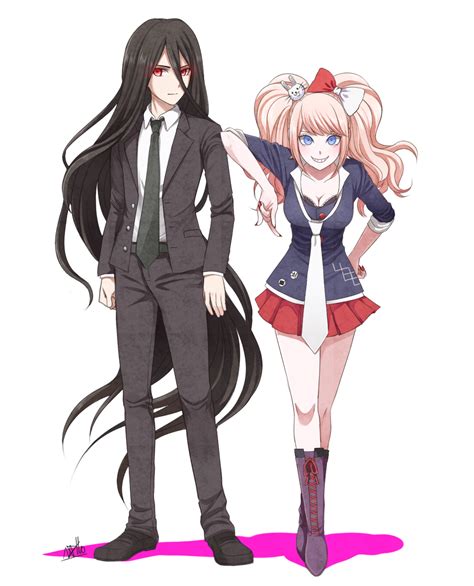 Enoshima Junko And Kamukura Izuru Danganronpa And 2 More Drawn By