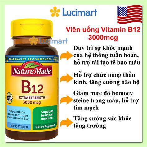 Viên Uống Bổ Sung Vitamin B12 1000mcg 3000mcg 5000mcg Nature Made