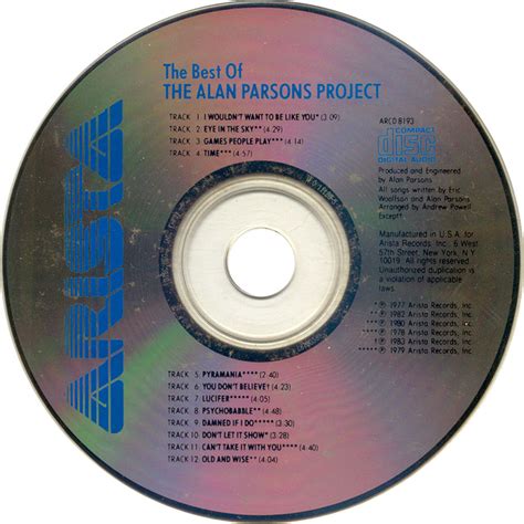 Car Tula Cd De The Alan Parsons Project The Best Of The Alan Parsons