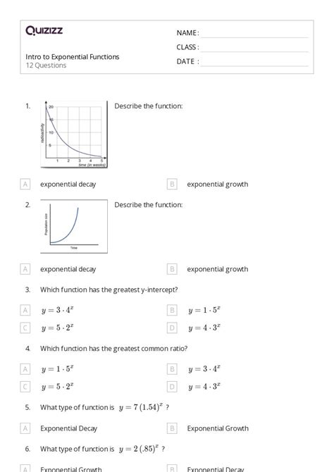 50 Derivatives Of Exponential Functions Worksheets For 11th Grade On