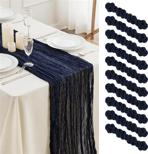 Amazon Pack Cheesecloth Table Runner Ft Navy Blue Boho