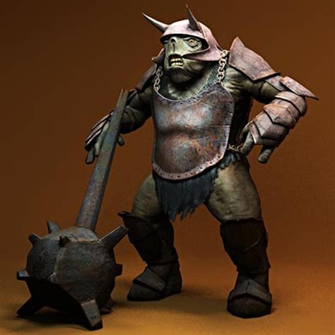 Armed Cave Troll Fantasy Creatures Max