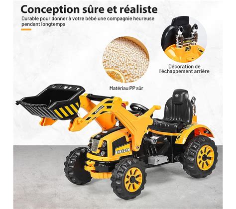 Excavatrice Electrique Pour Enfants Tractopelle à Batterie 12v Pour