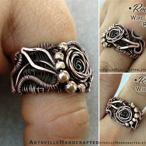 Wire Ring Tutorial Rose Ring Wire Weave Tutorial Wire Etsy Wire Wrapped Jewelry Tutorials