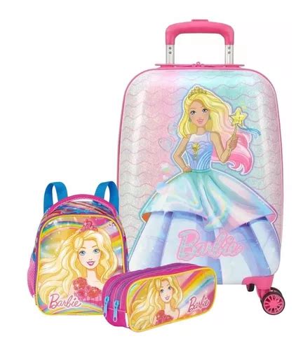 Kit Malinha Mala Escolar R Gida Rodinhas Barbie Fada